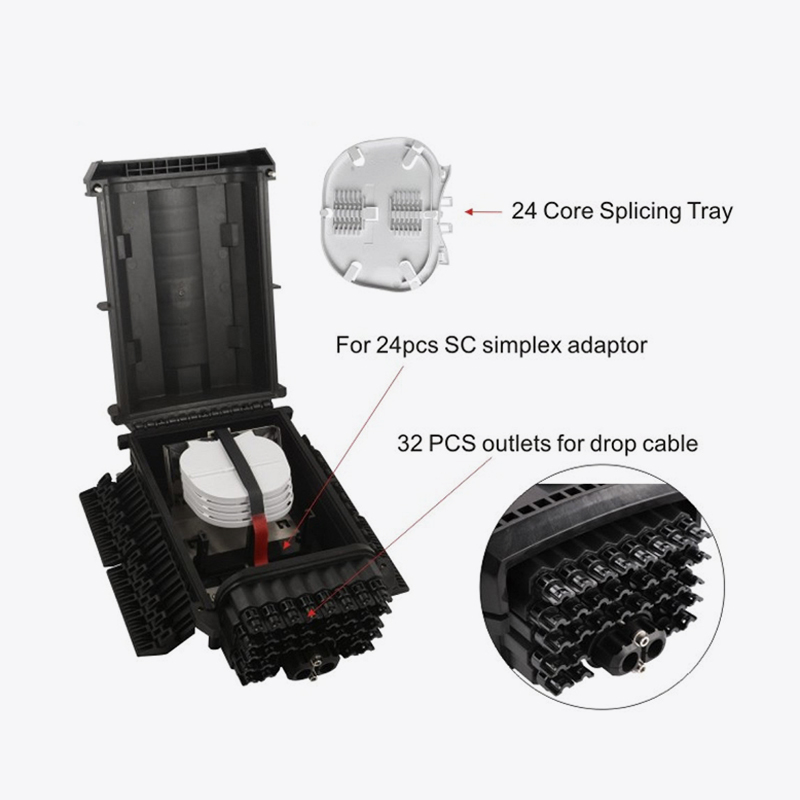 T6-088-E 96 Core Fiber Optic Splice Closure / 32 Core FTTH Box